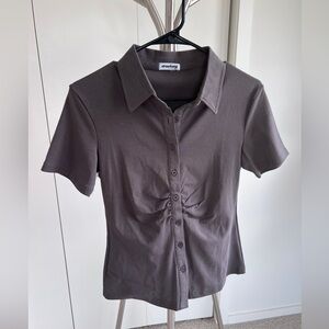 Gray stretchy blouse